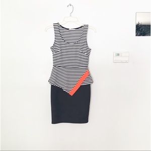 Dear Clover Black White Striped Dress Size Small